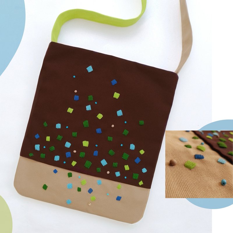 可爱手作托特包，14 盎司帆布材质，独特设计，尺寸 12x14 英寸。 - 手提包/手提袋 - 其他材质 咖啡色