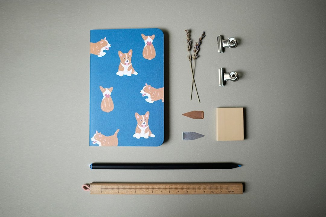 Corgi Pocket Notebook, Navy Notebook, Blue Pocket Notebook, Pocket Notebook, Small Notebook, Handmade Notebook, Dog Notebook, NotepadPug Pocket Notebook, Green Notebook, Pocket Notebook, Small Notebook, Handmade Notebook, Dog Notebook, Notepad - 笔记本/手帐 - 纸 蓝色