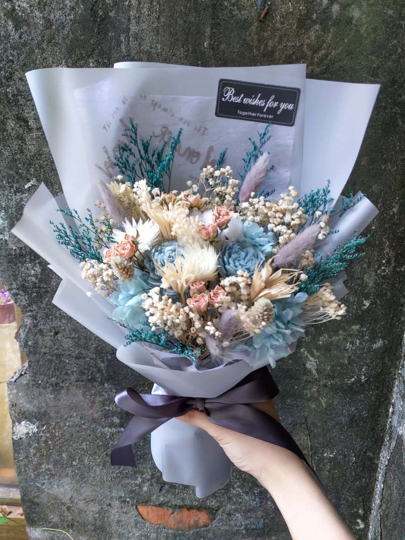 漫森态 干燥花花束 不凋花 毕业花束 - 干燥花/捧花 - 植物．花 蓝色