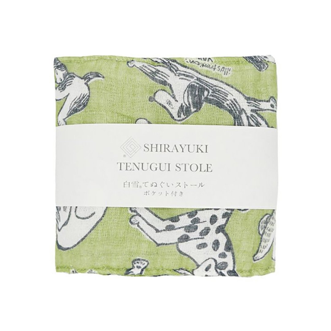 京友禅染Cooling Scarf Towel / bow wow wow - 餐垫/桌巾 - 棉 绿色