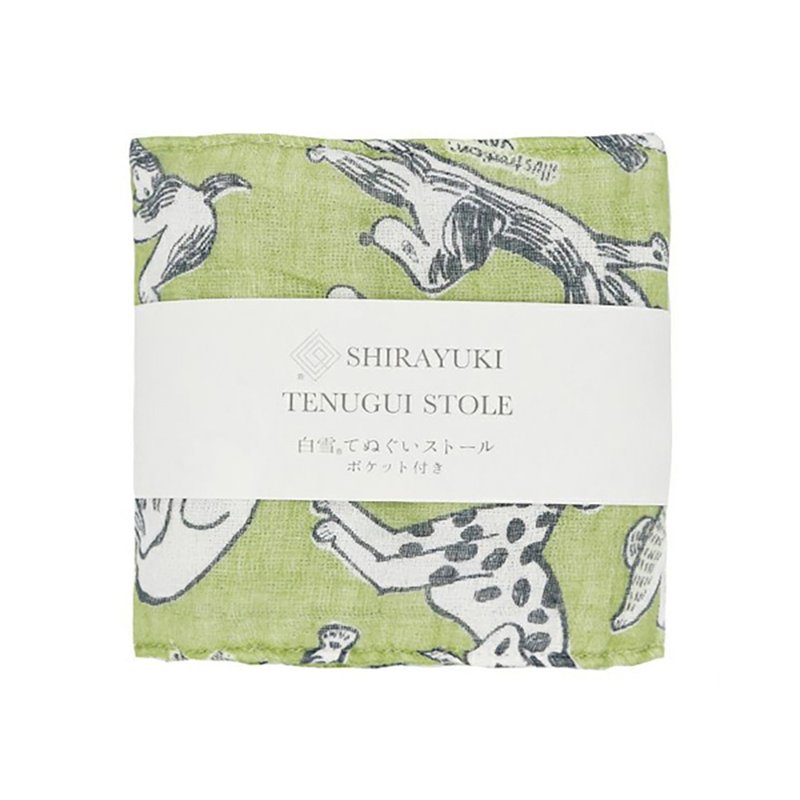 京友禅染Cooling Scarf Towel / bow wow wow - 餐垫/桌巾 - 棉．麻 绿色