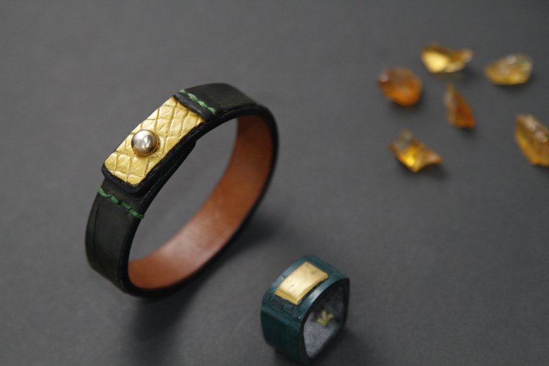 一厘米的优雅 -- 点金之鳄 皆售出 可定制不同色系 - 手链/手环 - 真皮 绿色