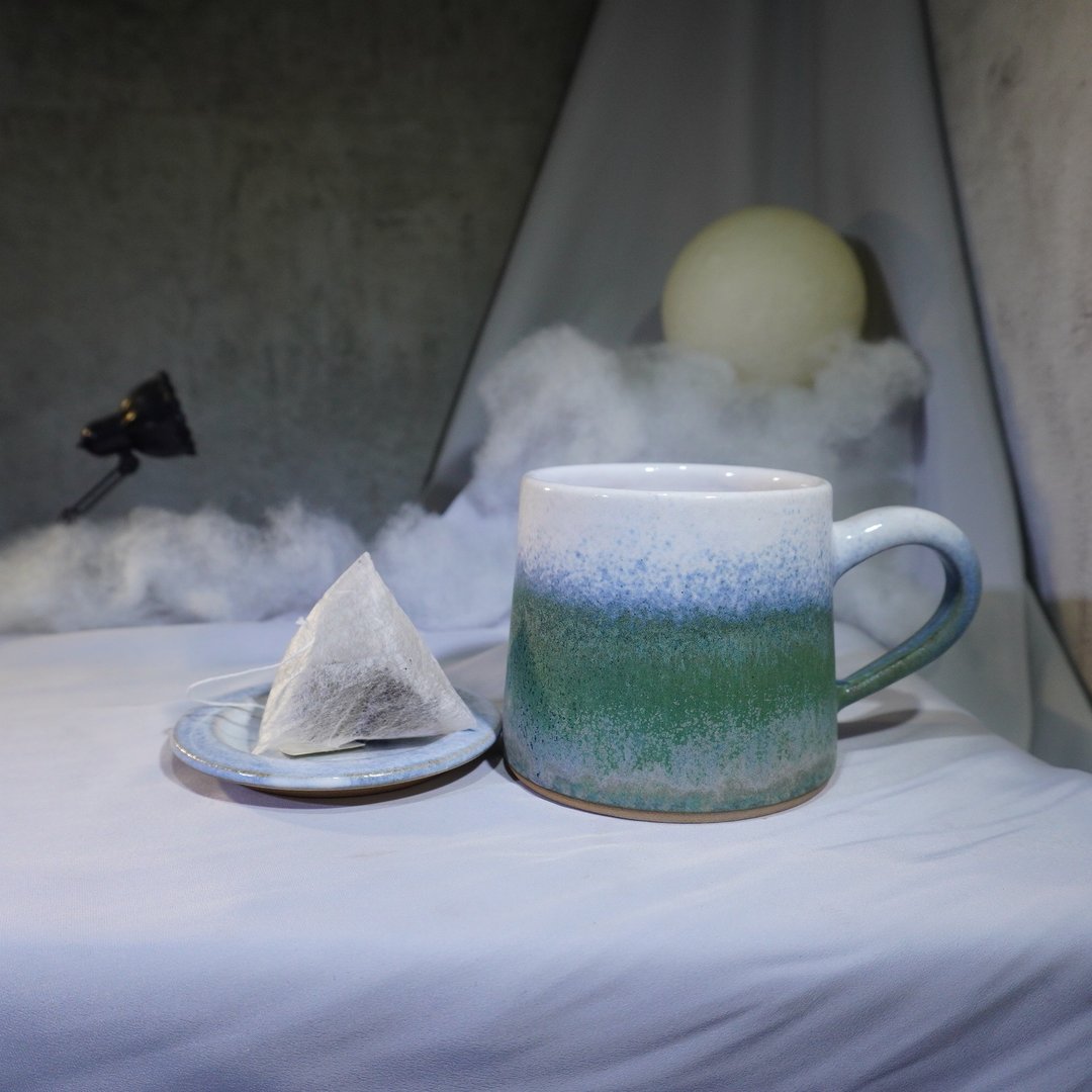 雨水山形杯-约330ml,咖啡杯,茶杯,马克杯,水杯 - 咖啡杯/马克杯 - 陶 白色