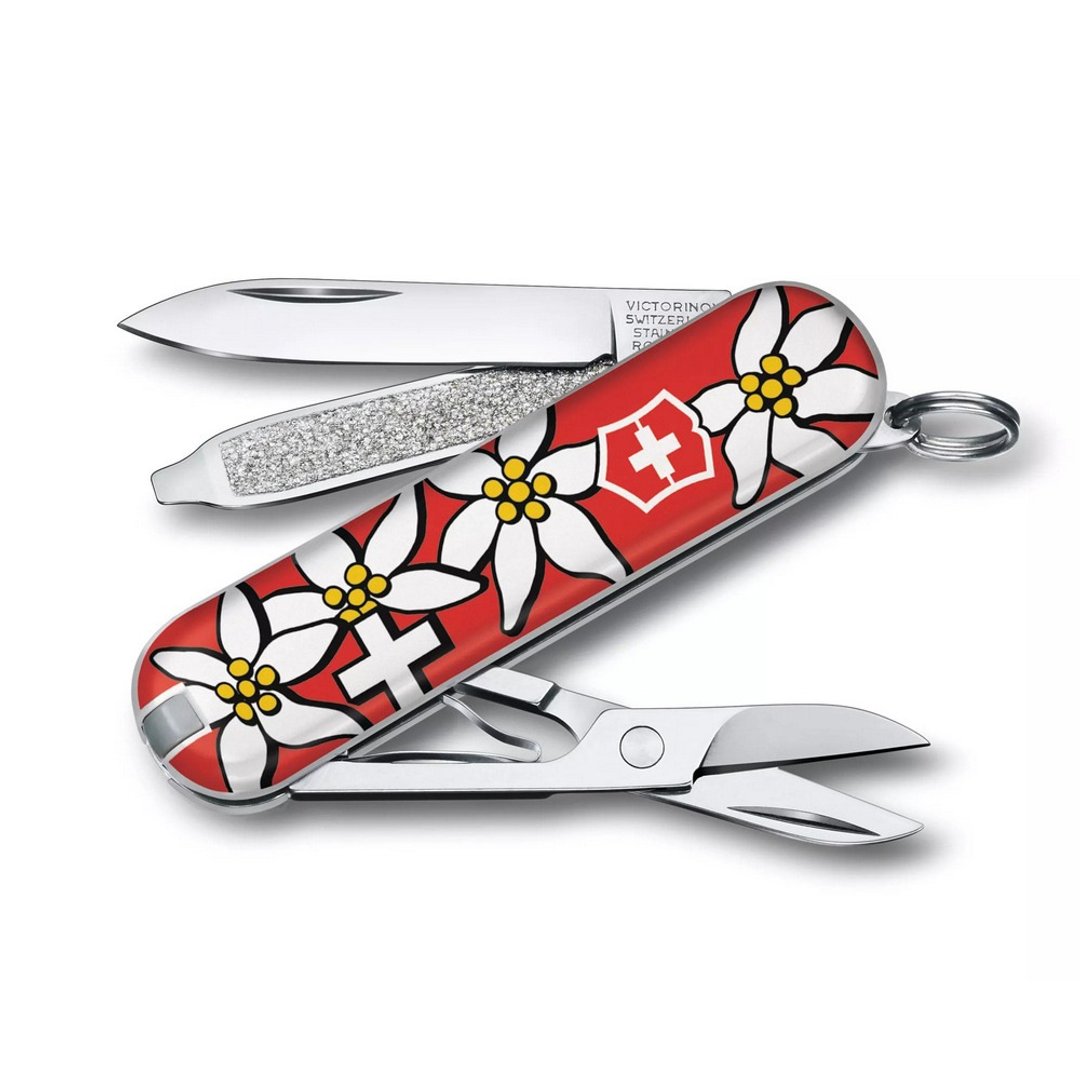 VICTORINOX 瑞士维氏 瑞士刀 7用 58mm 瑞士国花 0.6223.840 - 露营用品 - 不锈钢 红色