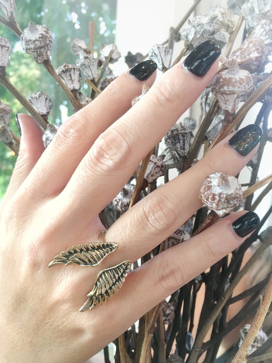 Angle Wings Ring in White Bronze. Fairy Tale Collection. Adjustable Size. - 戒指 - 其他金属 