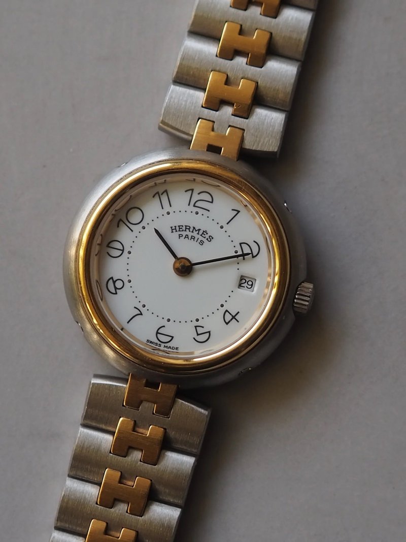 HERMES PROFILE WATCH 爱马仕 简约腕表 银色 金色 古董精品 - 女表 - 不锈钢 银色