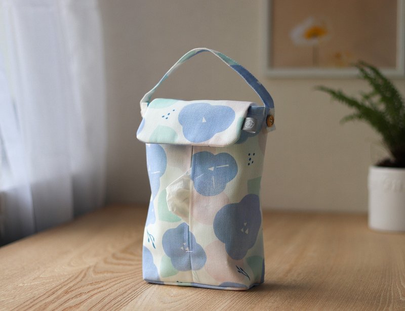 【牵牛花-挂式卫生纸套】吊挂可拆 / 车用 / 露营 - 纸巾盒 - 聚酯纤维 紫色