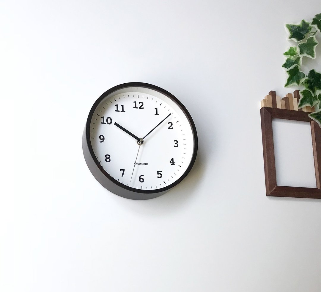 KATOMOKU plywood clock 13 棕色 (km-84BR) 挂钟 日本制造 - 时钟/闹钟 - 木头 咖啡色
