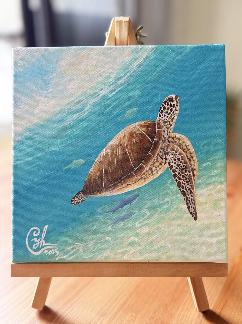 和我一起 迷你海龟5  With Me Mini Sea Turtle 5 - 订制画像 - 棉．麻 多色