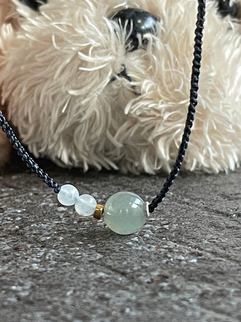 翡翠圆珠手环 缅甸玉 无优化 天然A货翡翠 蜡线款 - 手链/手环 - 玉石 