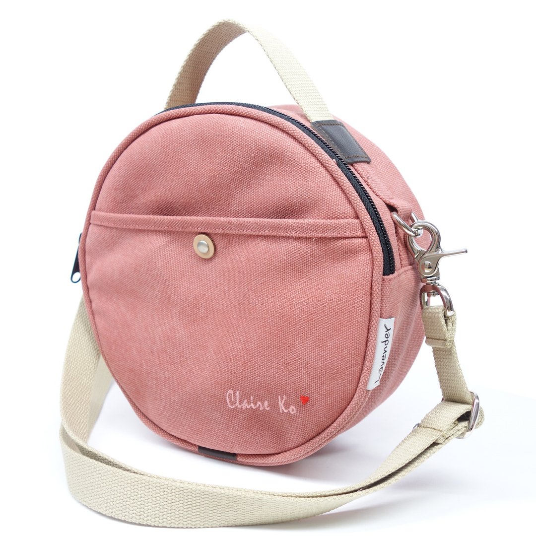 圆肩包/Round bag 定制化免费绣字 打造专属包款 - 侧背包/斜挎包 - 棉 多色