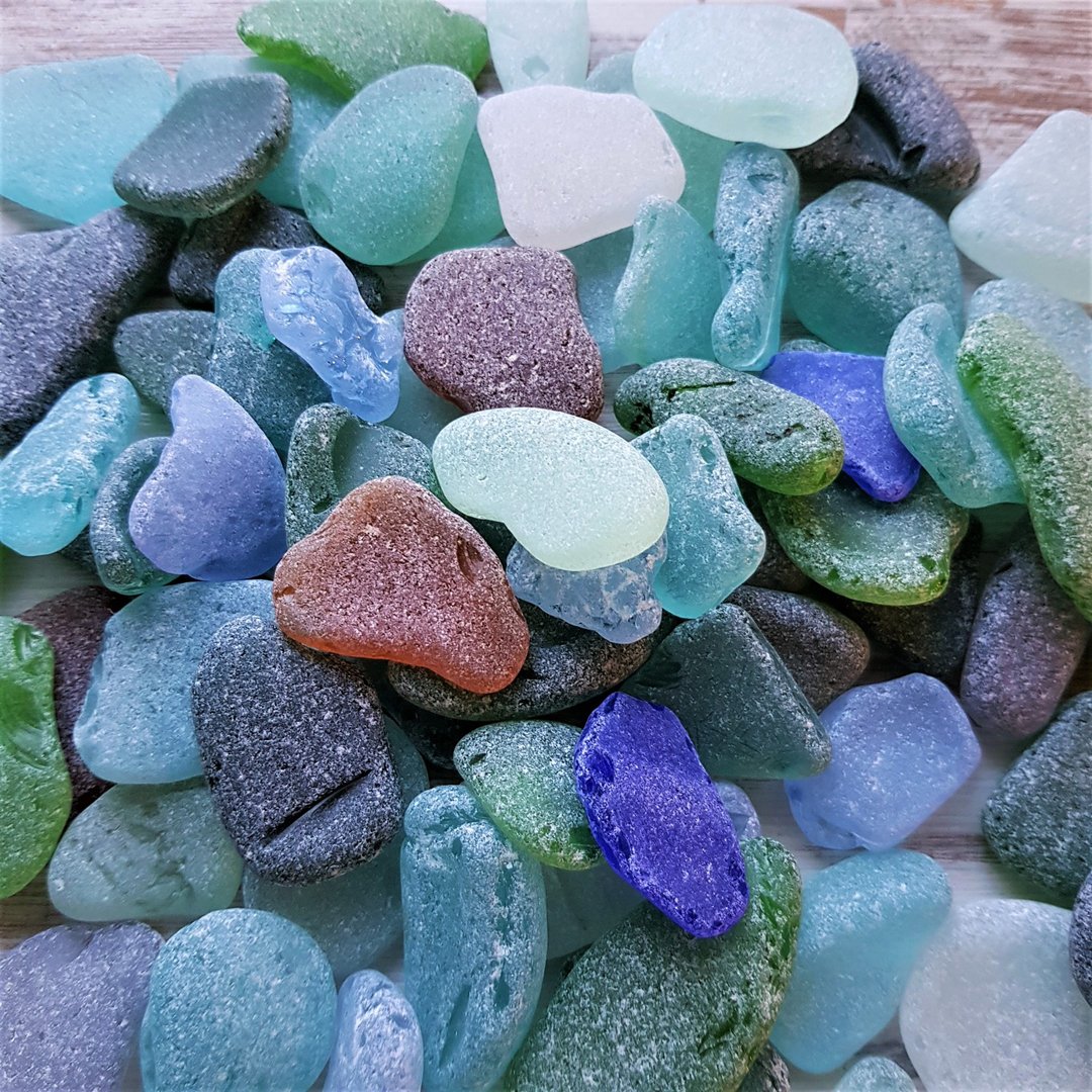 大的海玻璃。真正的海玻璃。450克 - 其他 - 玻璃 多色