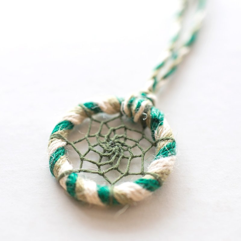 迷你捕梦网 - 麻绳(白+草绿+深绿) - 包包吊饰 交换礼物 - 吊饰 - 其他材质 