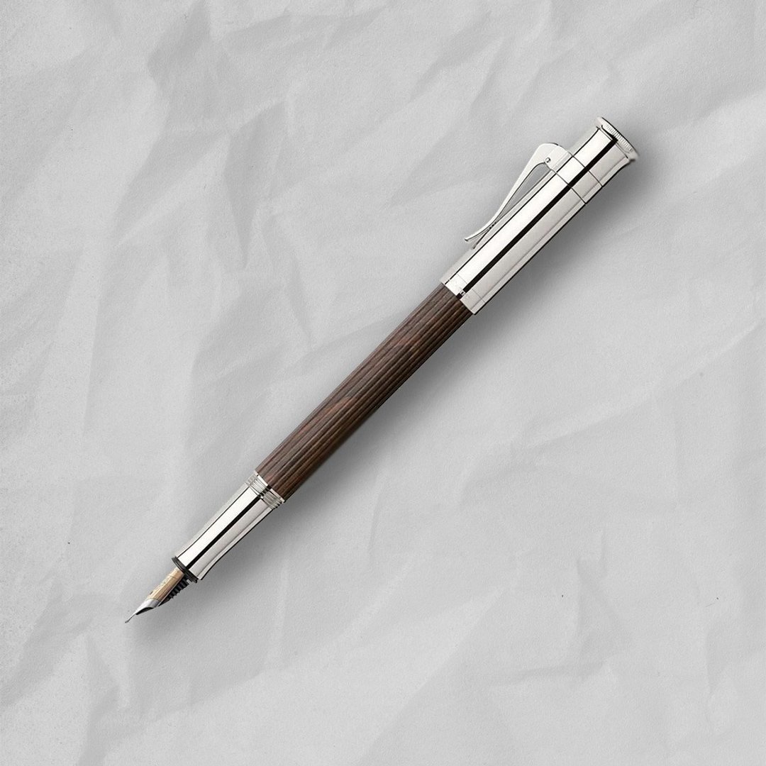 【Graf von Faber-Castell】经典系列非洲黑木钢笔 F尖 VIP刻字 - 钢笔 - 木头 黑色