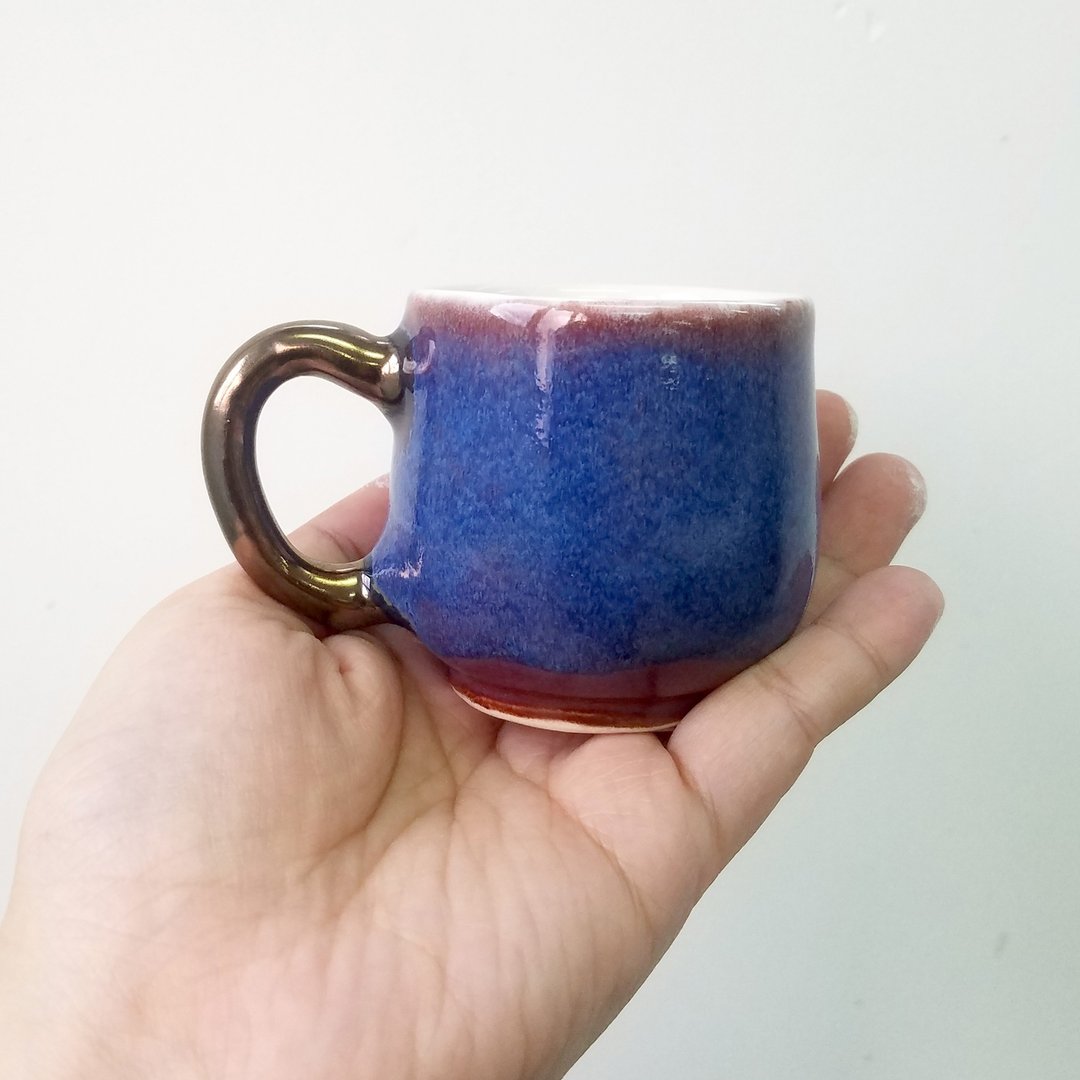 红蓝金混色浓缩咖啡杯 - 咖啡杯/马克杯 - 陶 多色