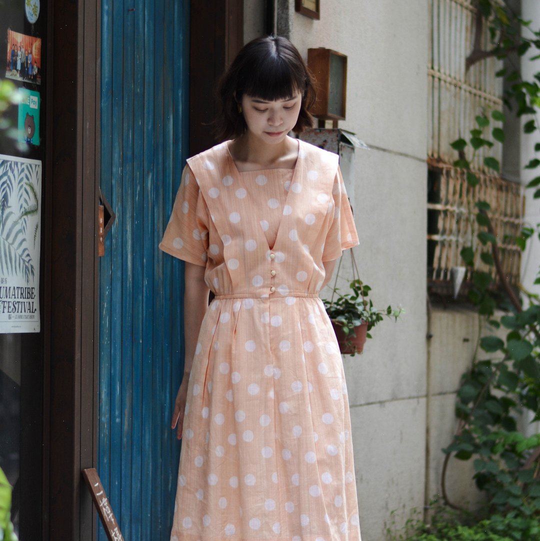 粉 |  古着短袖洋服 - 洋装/连衣裙 - 其他材质 