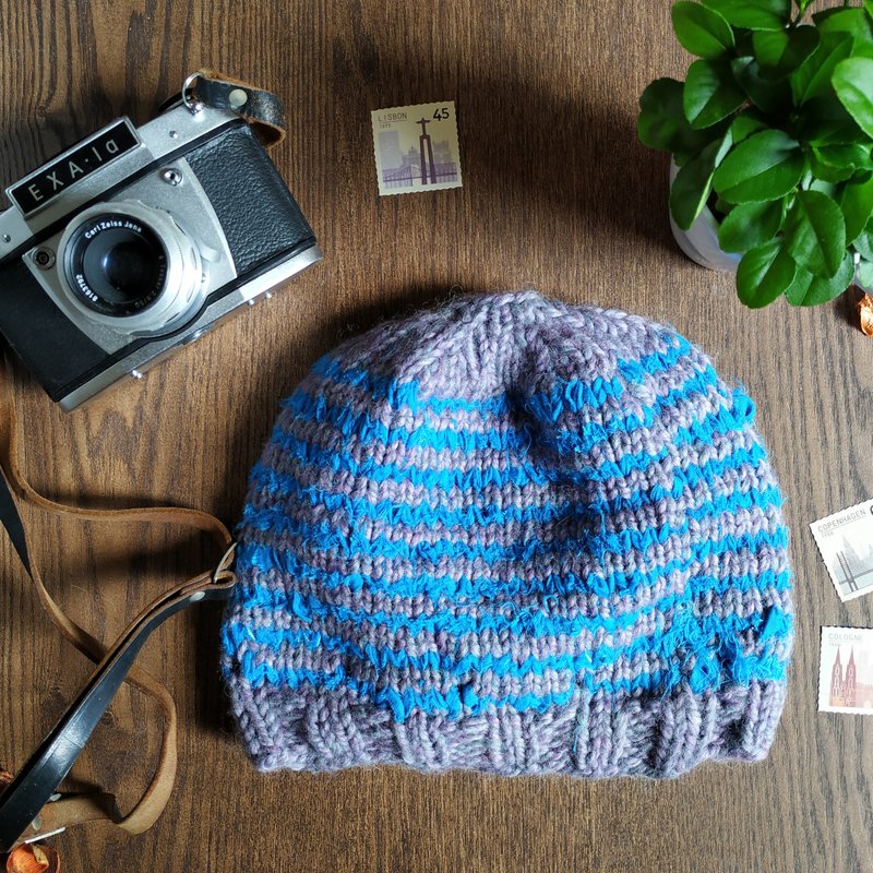 亚麻裂布织混纺毛线帽-北欧散步 - 帽子 - 其他材质 