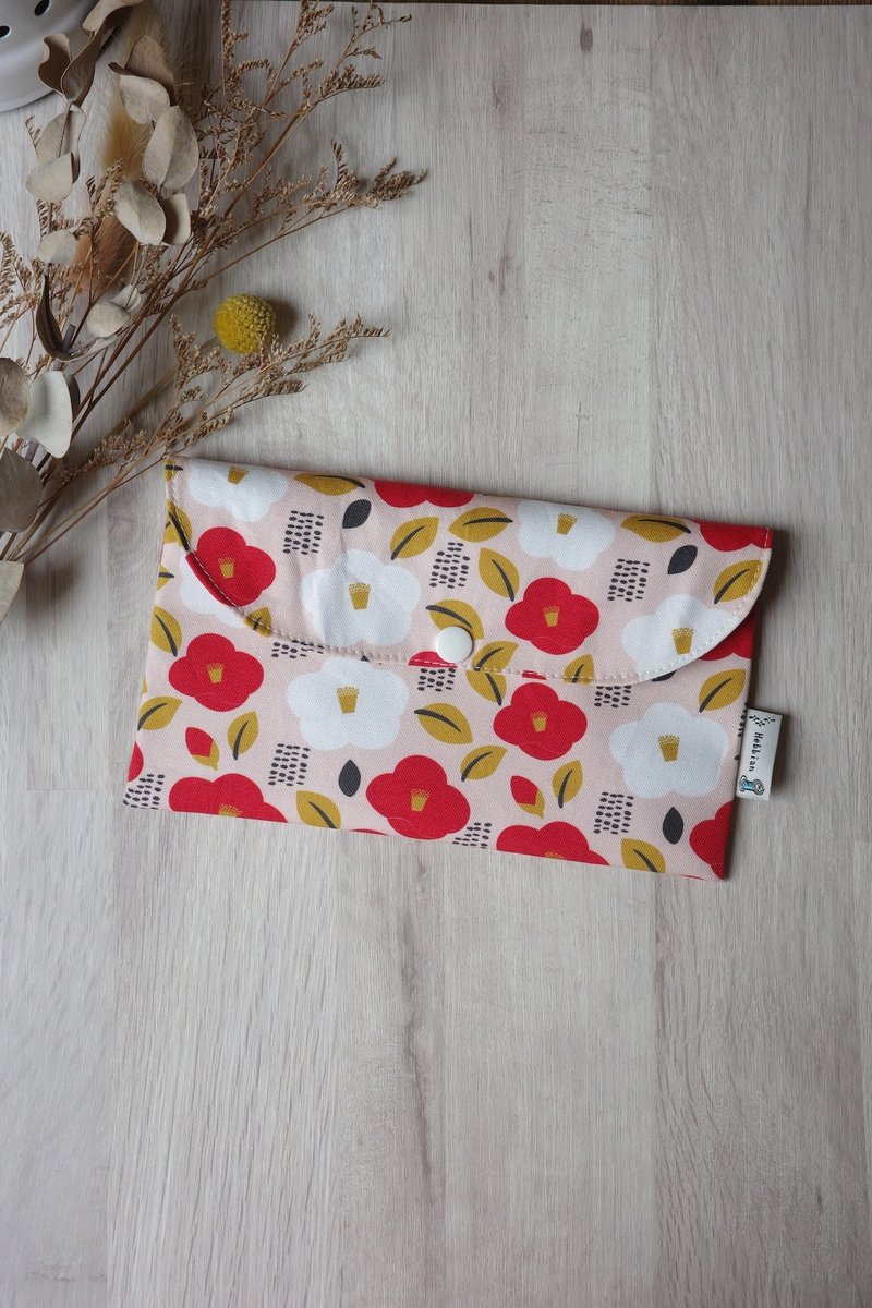 花花纷飞 －红包袋 存折包 口罩包  | 海柏手作 - 零钱包 - 棉．麻 红色