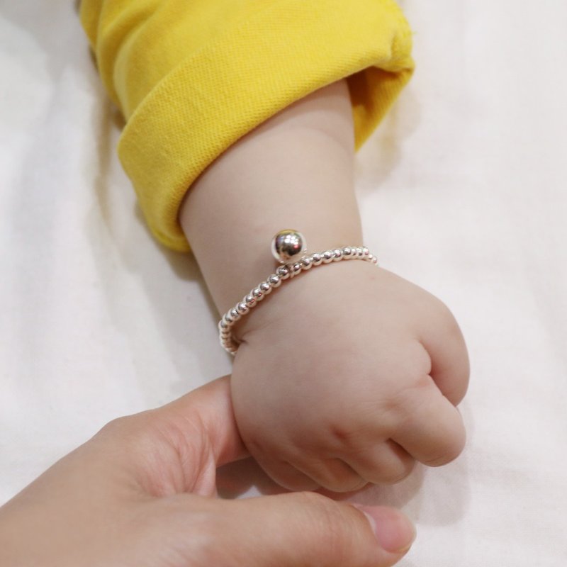 小手拉大手 - 纯银手链/宝宝/弹性绳 - 手链/手环 - 其他金属 银色