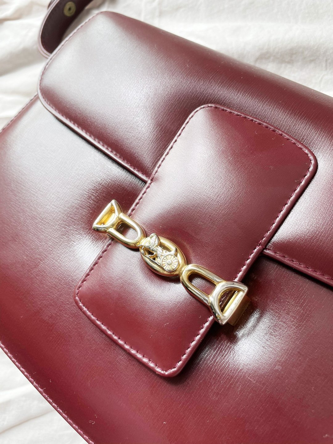 中古包 CELINE box马车扣 侧背包单肩包腋下包斜挎包斜背包豆腐包 - 侧背包/斜挎包 - 真皮 红色