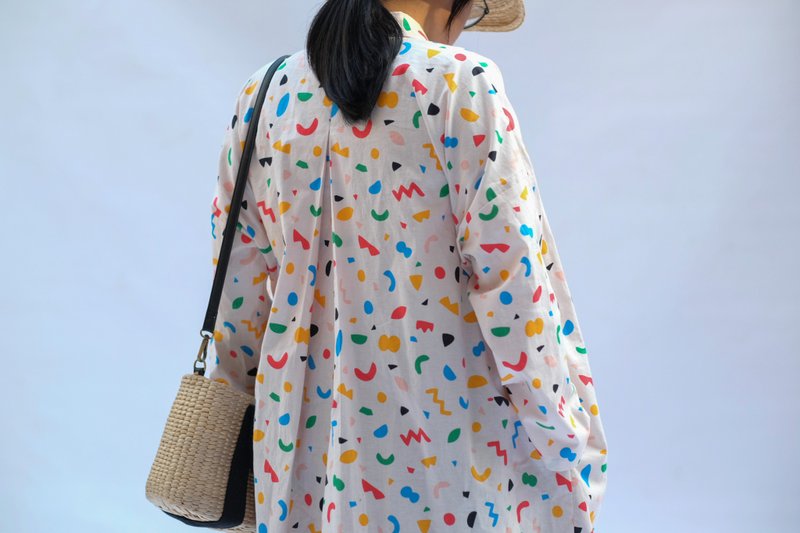 你要的彩色我都有  宽版长衬衫 - 女装上衣 - 棉．麻 多色