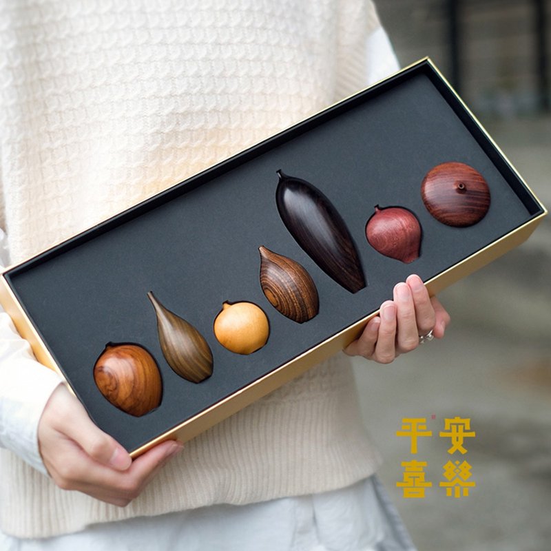 平安喜乐  木制小花瓶手工实木精致小众进口名木插花摆件礼盒 - 花瓶/陶器 - 木头 