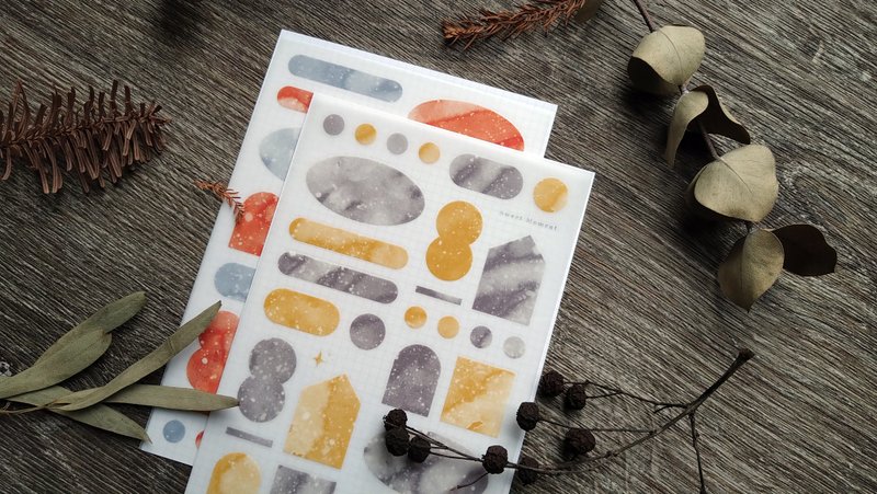 转印贴纸 // 雪花糖霜 ( 2入 ) - 糖果色 - 贴纸 - 塑料 橘色