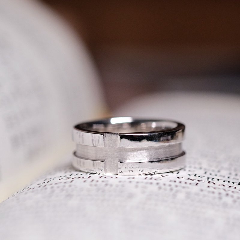 2020年-对戒-十字【宽版、戒指、925银】 - 对戒 - 银 