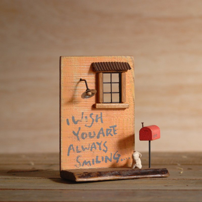 微袖珍场景桌上情人节生日摆饰/古拙旧木风 R-1 - 摆饰 - 木头 橘色