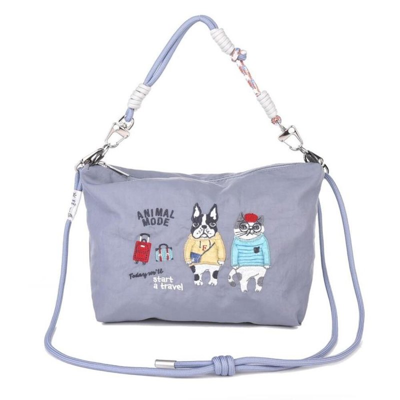 Kusuguru Japan 三用法伞绳包 肩绳手柄可拆提包手拿包 外出包-蓝 - 侧背包/斜挎包 - 尼龙 蓝色