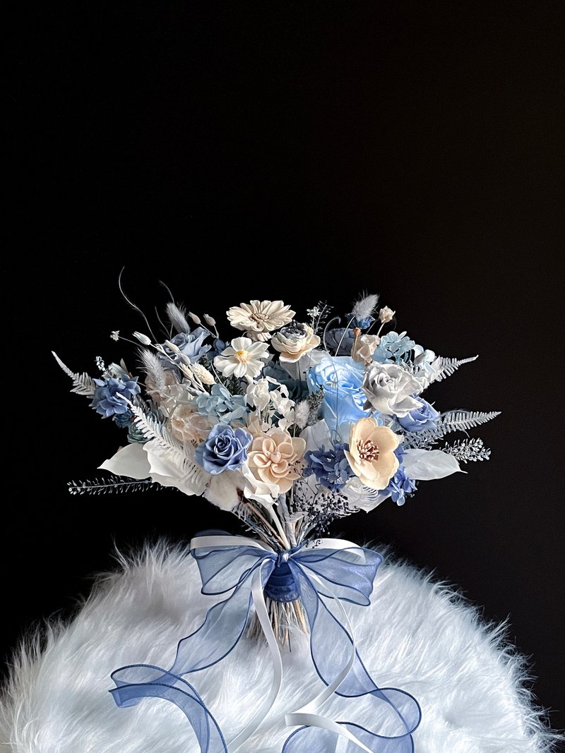 自然型层次永生干燥大新娘捧花 - 干燥花/捧花 - 植物．花 多色