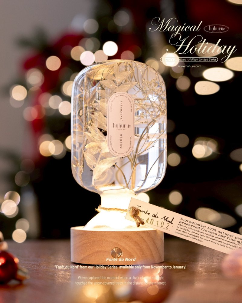 + HUHURU + 植光之境花艺瓶－Forêt du Nord 北方森林(季节限量) - 干燥花/捧花 - 玻璃 银色