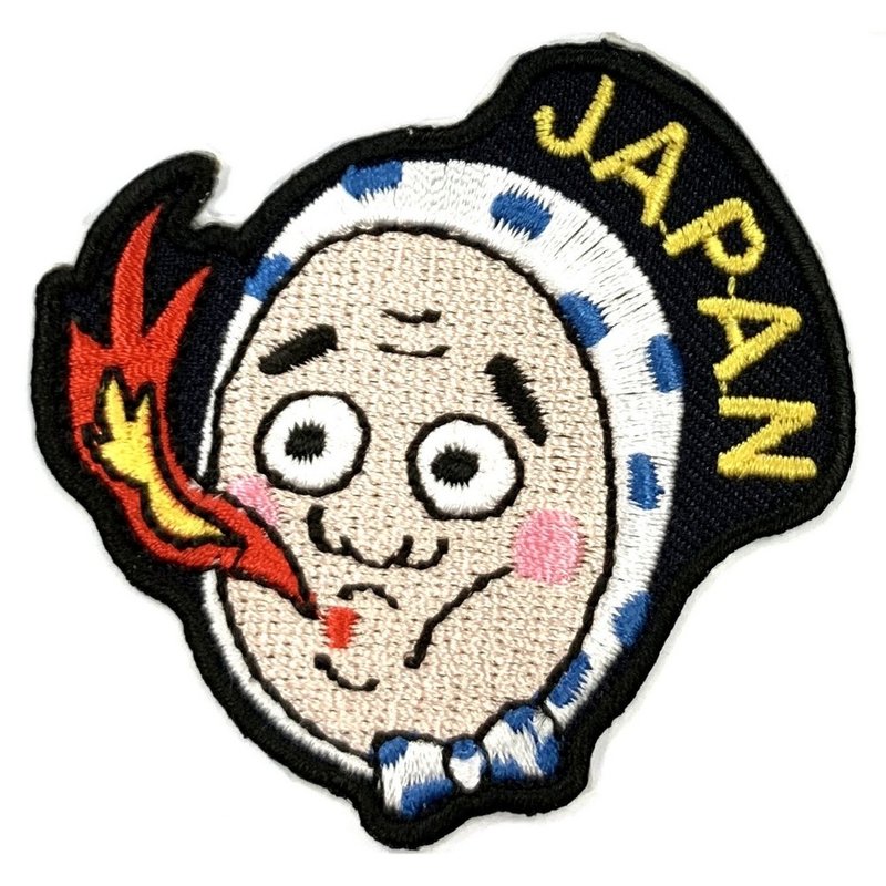 日本Q版 火男面具 地标熨烫刺绣布章 贴布 布标 烫贴 徽章 肩章 - 徽章/别针 - 绣线 多色