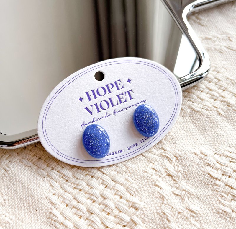 海洋闪耀耳环- Timeless Sunshine - 耳环/耳夹 - 树脂 蓝色