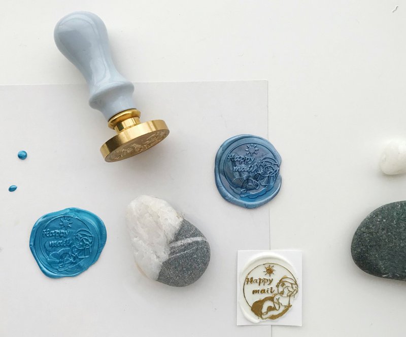 Happy mail 封蜡印章 - 其他 - 铜/黄铜 蓝色