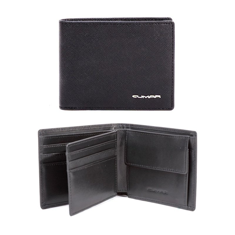 CUMAR 真皮/皮夹/ CROSS 合页零钱袋 短夹 - 皮夹/钱包 - 真皮 黑色