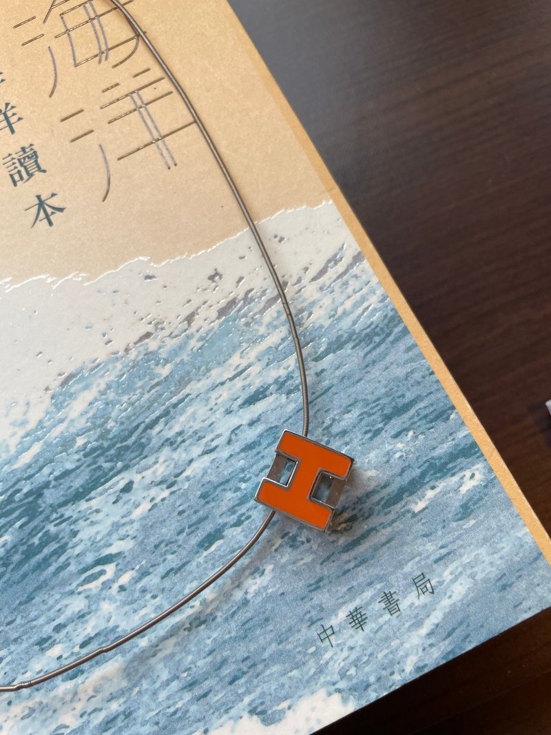 Hermes 爱马仕中古橙色H字母颈链 - 项链 - 其他金属 橘色