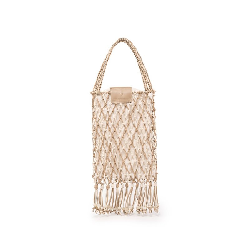 The Solace Tote 玉米基 素皮革 编织包 侧背包 手拿包 米色 - 侧背包/斜挎包 - 人造皮革 卡其色