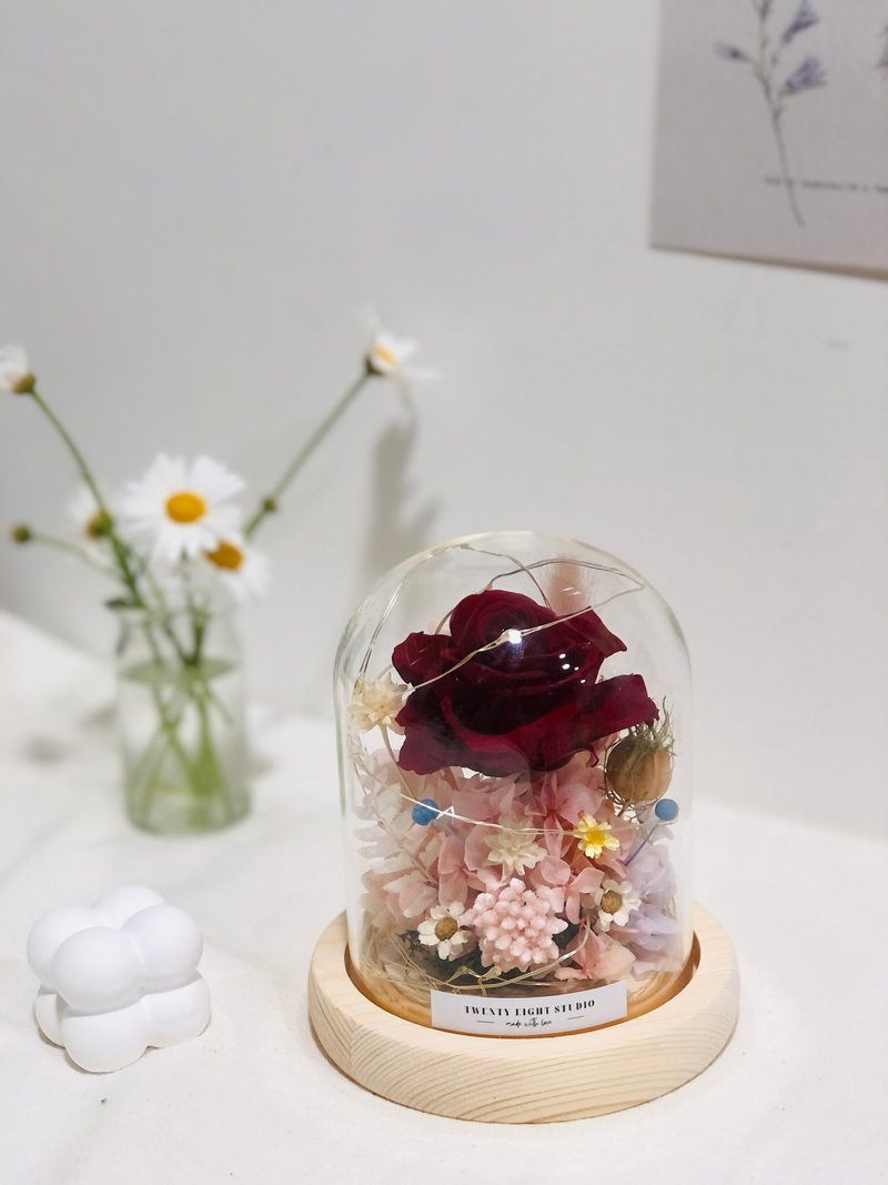 小王子与他的玫瑰花 经典勃根地酒红色款 - 干燥花/捧花 - 植物．花 红色