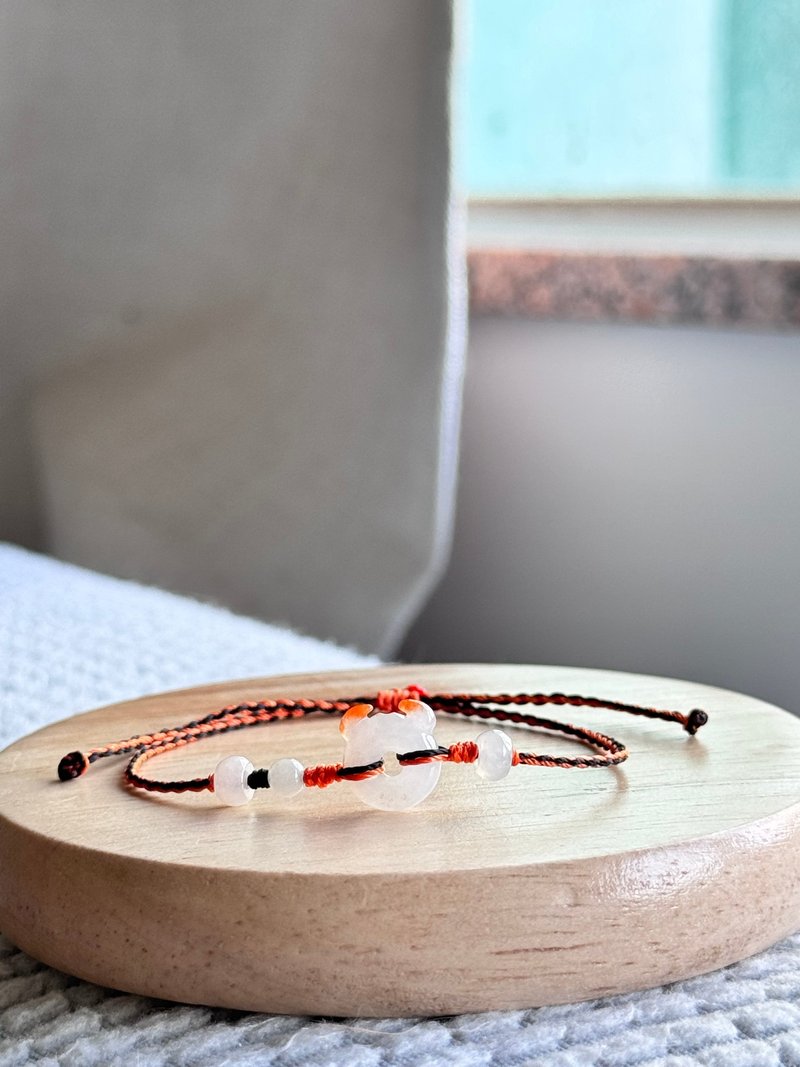 宝淇 - 小恶魔环橙手绳 - 天然A货翡翠 - 手链/手环 - 玉石 橘色