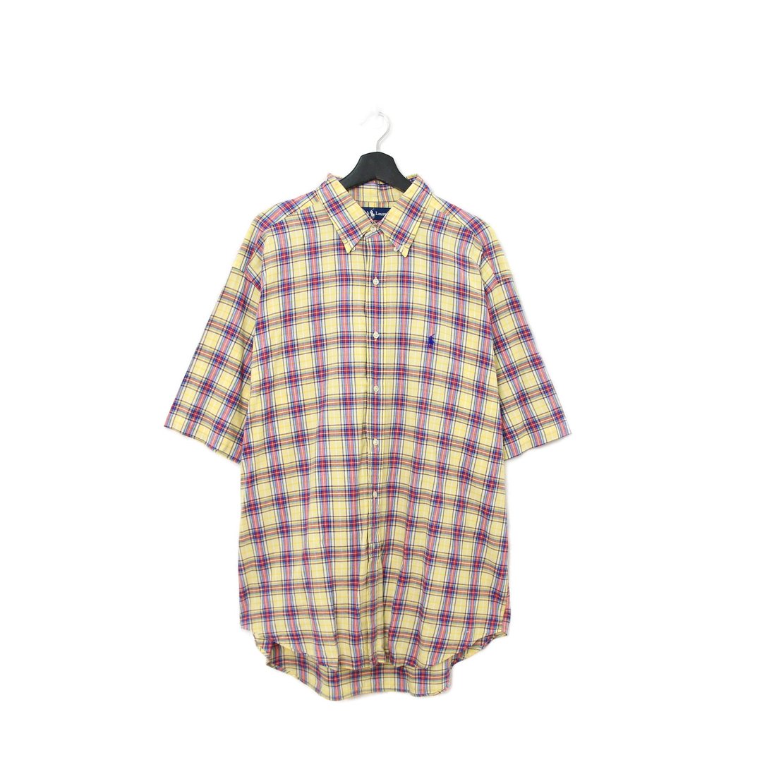 Back to Green-品牌衬衫 polo 黄红 格纹 d-08  vintage shirt - 男装衬衫 - 棉 