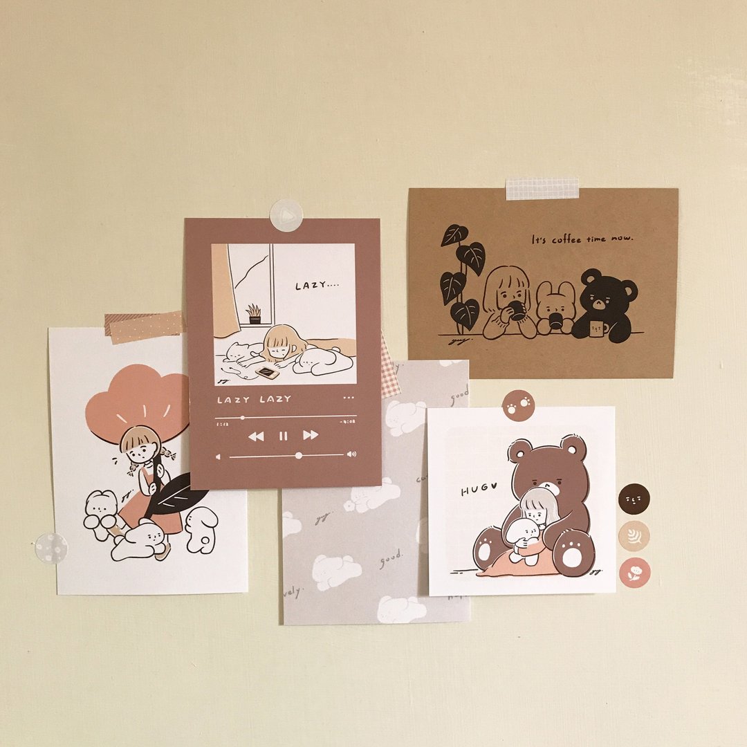 Have a lovely day 明信片套组 - 卡片/明信片 - 纸 卡其色