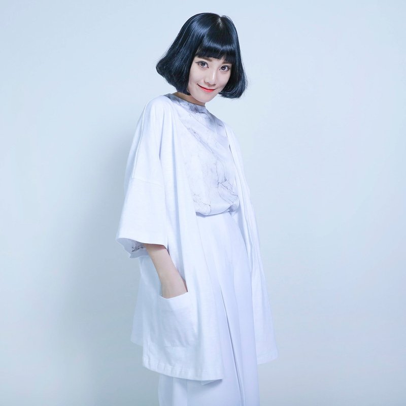 SU:MI said Plato 柏拉图宽松针织罩衫_6AF200_白 - 背带裤/连体裤 - 棉．麻 白色