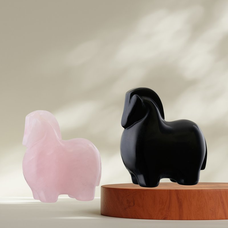 【weborn】Black Pink 组 (粉水晶 + 黑曜石) - 摆饰 - 水晶 