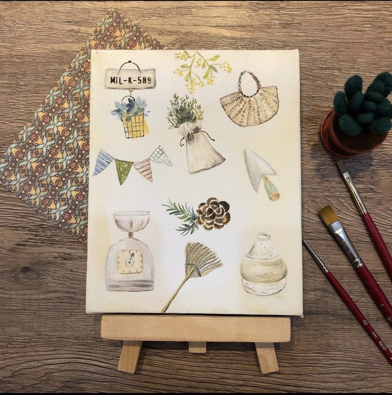 花艺杂货 油画 手绘 插画 无框画 礼物 生日礼物 情人节 - 海报/装饰画/版画 - 棉．麻 