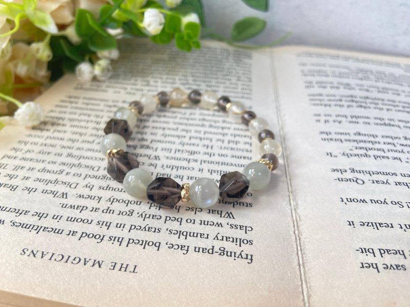 冰曜/灰绿月光石/黄胶花 - 手链/手环 - 水晶 多色