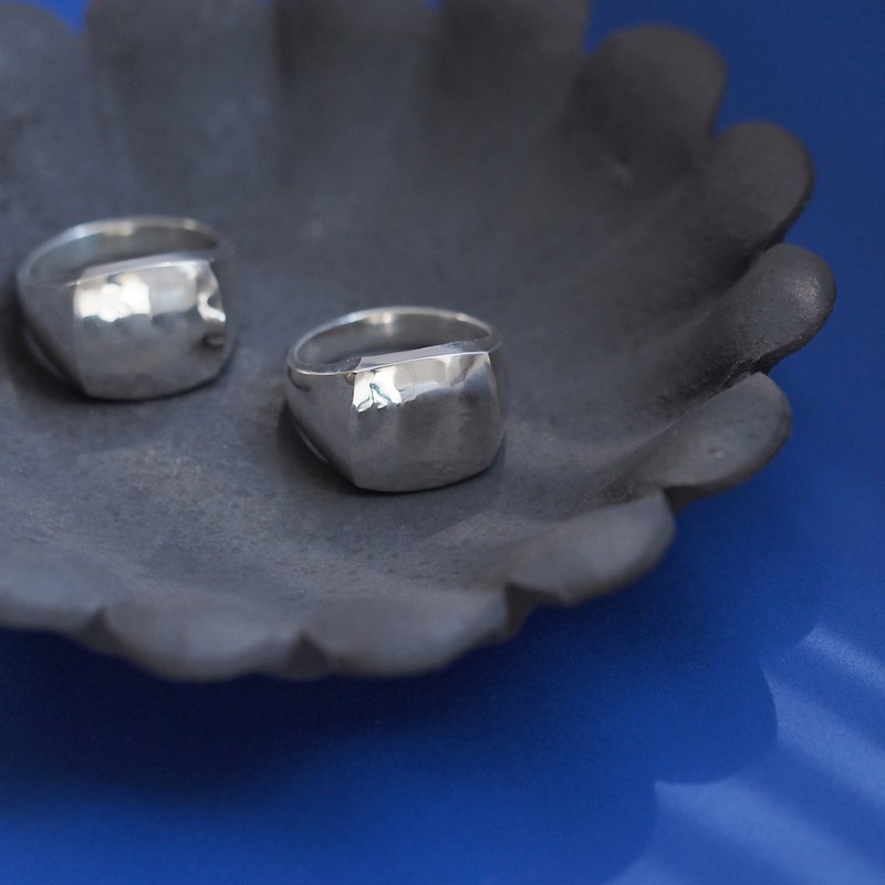 2 pieces set) Bold Square Pairing Silver 925 - 对戒 - 其他金属 银色