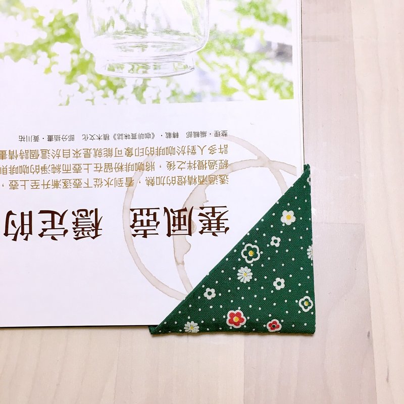 纯手工 绿色碎花布书签 - 书签 - 棉 绿色