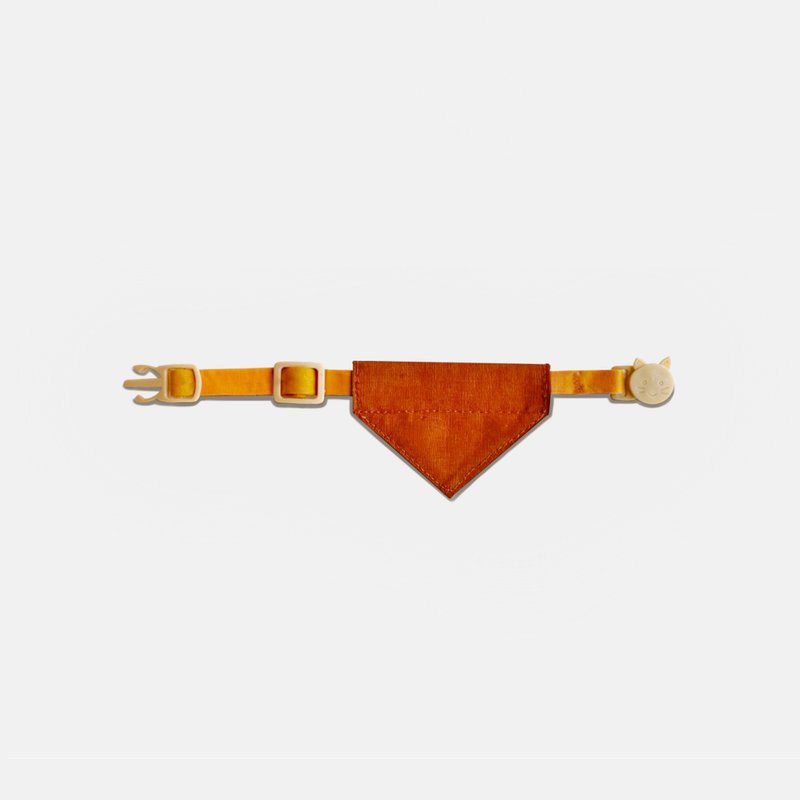 简约手工定制小猫项圈 | Fox Red Breakaway Cat Collar - 项圈/牵绳 - 棉．麻 红色
