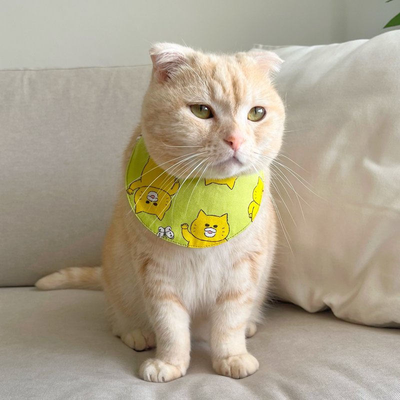 【恰氏手作】有一点哈味 哈密瓜造型双面穿戴宠物领巾 - 衣/帽 - 棉．麻 